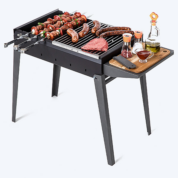 Фото Мангал Gratar МКЛ 600 с аксессуарами вид сбоку